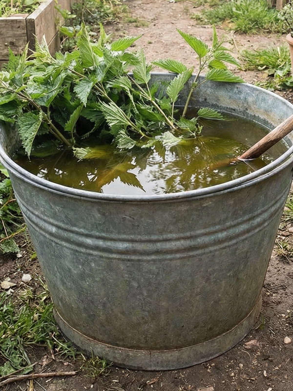 Brennnesseljauche im Garten herstellen – Brennnesseln im Wasserfass als natürlicher Dünger für Pflanzen